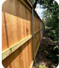 Single-Faced with Metal Post cedar fence — Griffin Fence Houston, TX