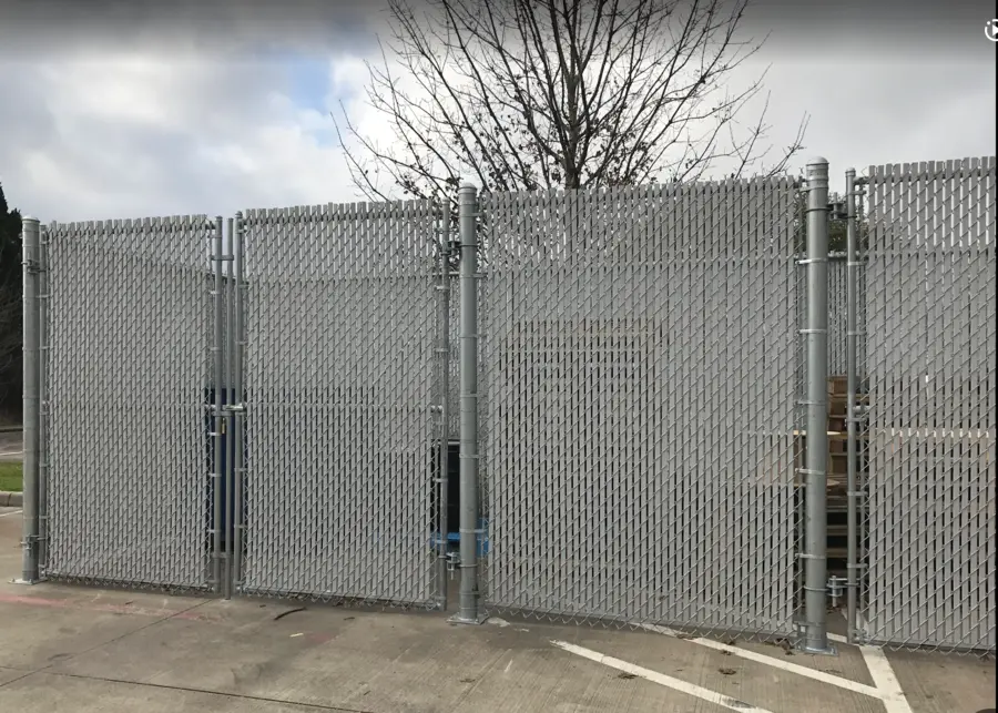 Chain link privacy slats black aluminum Houston